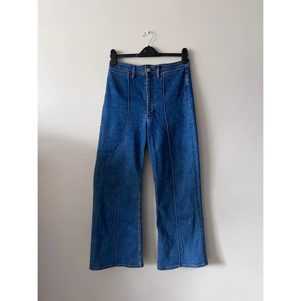 3x1 Nicolette High-Rise Pintuck Flare Cropped Jeans
